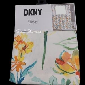 Dkny Watercolor Summer Wild Flower Clinton Floral Fabric Shower Curtain New